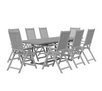 vidaXL Ensemble de jardin 9 pièces en bois massif d'acacia