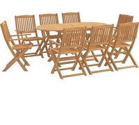 vidaXL Ensemble de jardin 9 pièces en acacia massif – design pliable