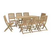 vidaXL Ensemble de jardin 9 pièces en bois massif d'acacia
