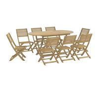 vidaXL Ensemble de jardin 9 pièces en bois massif d'acacia
