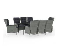vidaXL Ensemble de jardin 9 pièces gris clair