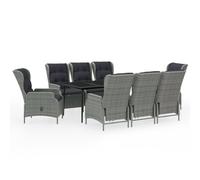 vidaXL Ensemble de jardin 9 pièces gris clair
