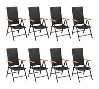 vidaXL Ensemble de jardin 9 pièces noir et brun