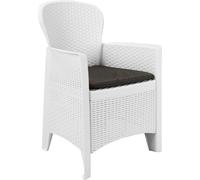 vidaXL Ensemble de jardin 9 pièces plastique blanc aspect rotin