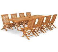 vidaXL Ensemble de jardin 9 pièces teck massif