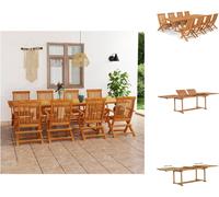 vidaXL Ensemble de jardin 9 pièces teck massif - ensembles de meubles de jardin