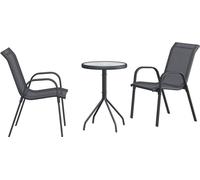 vidaXL Ensemble de jardin Bistro 3 pcs Gris Acier
