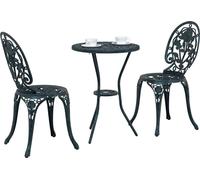 vidaXL Ensemble de jardin Bistro 3 pcs vert aluminium