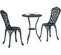 vidaXL Ensemble de jardin Bistro 3 pcs vert aluminium