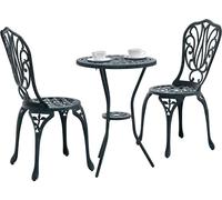 vidaXL Ensemble de jardin Bistro 3 pcs vert aluminium