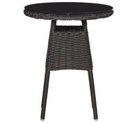 vidaXL Ensemble de jardin bistrot 3 pièces avec coussins Poly rotin noir