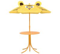 vidaXL Ensemble de jardin bistrot 3 pièces pour enfants avec parasol jaune