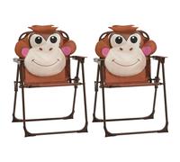 vidaXL Ensemble de jardin bistrot 3 pièces pour enfants avec parasol Marron