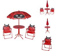 vidaXL Ensemble de jardin bistrot 3 pièces pour enfants avec parasol rouge - Ensembles de meubles de jardin