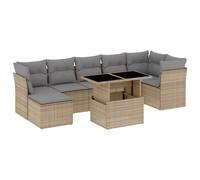vidaXL Ensemble de jardin canapé 8 pièces avec coussins Beige Poly Rattan