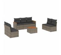 vidaXL Ensemble de jardin canapé 8 pièces avec coussins Gris Poly rotin