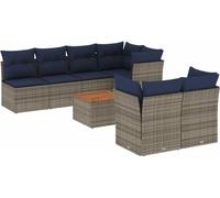 vidaXL Ensemble de jardin canapé 8 pièces avec coussins Gris Poly rotin