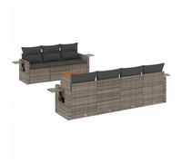 vidaXL Ensemble de jardin canapé 8 pièces avec coussins Gris Poly rotin