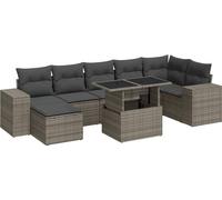 vidaXL Ensemble de jardin canapé 8 pièces avec coussins Gris Poly rotin