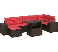 vidaXL Ensemble de jardin canapé 8 pièces avec coussins noir poly rotin