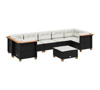 vidaXL Ensemble de jardin canapé 8 pièces avec coussins poly rotin noir