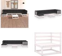 vidaXL Ensemble de jardin Lounge 8 pcs. avec coussins pin massif - Ensemble de meubles de jardin - Ensemble de jardin - Garniture de jardin