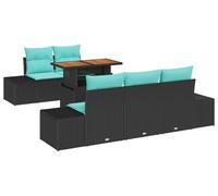 vidaXL Ensemble de jardin pour 6 personnes, comprenant 5 chaises, de couleur noire et vert émeraude