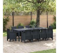 vidaXL Ensemble de jardin pour repas, 11 pièces, anthracite, polypropylène