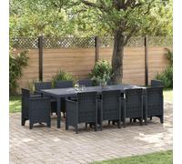 vidaXL Ensemble de jardin pour repas, 11 pièces, anthracite, polypropylène