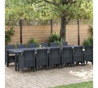 vidaXL Ensemble de jardin pour repas, 13 pièces, anthracite, résine tressée