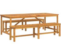 vidaXL Ensemble de jardin 3 pcs brun bois massif acacia