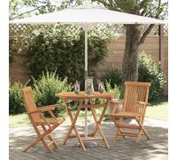 vidaXL Ensemble de jardin pour repas, 3 pièces, bois d'acacia massif, couleur marron