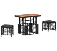 vidaXL Ensemble de jardin pour repas, 3 pièces, noir et gris