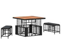 vidaXL Ensemble de jardin pour repas, 3 pièces, noir et gris