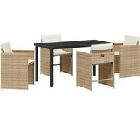 vidaXL Ensemble de jardin 5 pcs Beige Poly-Rattan