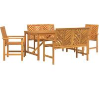 vidaXL Ensemble de jardin pour repas, 5 pièces, bois d'acacia massif, couleur marron