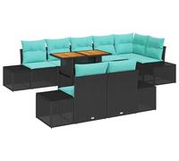 vidaXL Ensemble de salle à manger pour jardin 9 pc 8-Nombre de places | Change la disposition pour rendre ton espace au top, Des coussins doux et amovibles pour un confort maximal, Fait en poly