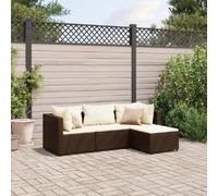 VIDAXL Ensemble de jardin résine tressée - 4 pcs - Marron