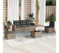 VIDAXL Ensemble de jardin résine tressée - 6 pcs - Gris