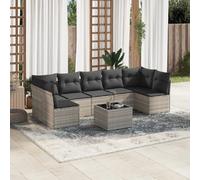 VIDAXL Ensemble de jardin résine tressée - 8 pcs - Gris clair