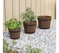 vidaXL Ensemble de jardinière godet 3 pcs bois massif de sapin 363362 Marron G