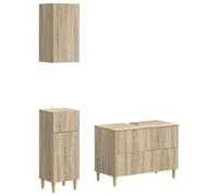 vidaXL Ensemble de Meuble de Salle de Bain 3 pièces ARNHEM, Ensemble de Meubles de Salle de Bain Moderne, Rangement résistant à l'humidité, Gain de Place, Bois aggloméré, Solutions murales