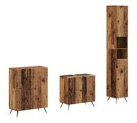 vidaXL Ensemble de Meuble de Salle de Bain 3 pièces Breda Bois Ancien