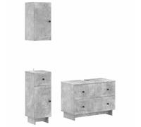 vidaXL Ensemble de Meuble de Salle de Bain 3 pièces Ede Gris béton