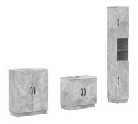 vidaXL Ensemble de Meuble de Salle de Bain 3 pièces HOORN Gris béton