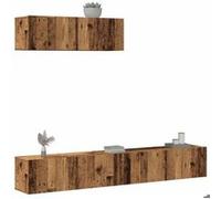 vidaXL Ensemble de meuble TV mural 3 pcs vieux bois bois d'ingénierie 3329205 Marron G