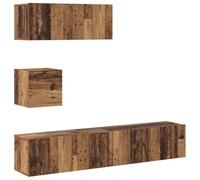 vidaXL Ensemble meuble TV mural 4 pièces Vieux bois – Bois d'ingénierie