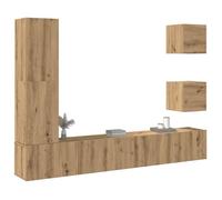 vidaXL Ensemble de meuble TV mural 5 pcs chêne artisanal, meuble tv, meuble multimédia, console tv, meuble hifi, centre de 3329202
