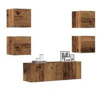 vidaXL Ensemble de meuble TV mural 5 pcs vieux bois bois d'ingénierie Marron