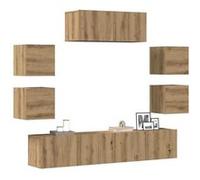 vidaXL Ensemble de meuble TV mural 7 pcs chêne artisanal